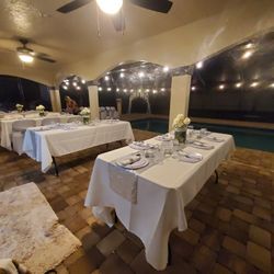 WHITE TABLE LINENS For Dining Events Pkg Of 6  New