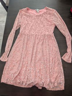Pink floral girls dress