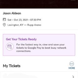 I have two Jason Aldean tickets for sale cheap for tomorrow night at 7pm at rupp in Lexington. 