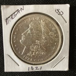 10 1921 Morgan US Silver Dollars