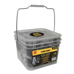 FIRM GRIP Large Nitrile Coated Work Gloves 25-Pack w/ Bucket - New - ANSI A1, Great Grip