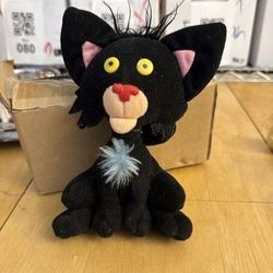 Bad Kitty Soft Plush Black Cat Stuffed Animal Toy 9 Inch Used