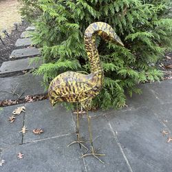 New 3 Ft. Salvage Metal Heron Egret  Art Sculpture  