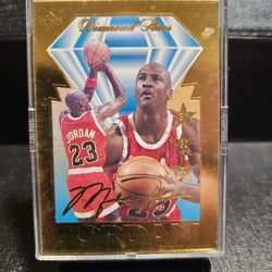 Michael Jordan 1996 Upper Deck DIAMOND STARS 23kt GOLD Foil Signature Card SUPER NICE!