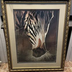 “Vernon Lawhorn Limited Edition Zebra Print (1995) – ‘Africa Moves in Black and White’ - Featured on TV Set”