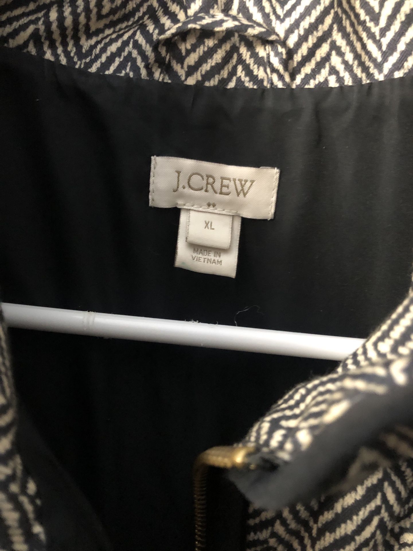 JCrew Black And White Chevron Vest XL