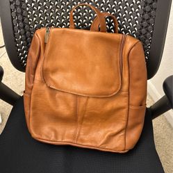 Brown Leather Backpack