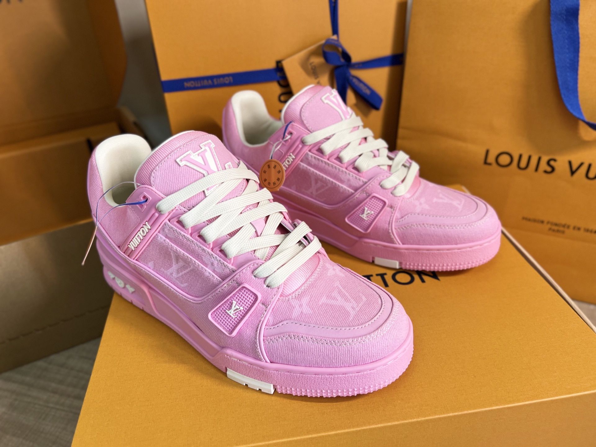 Pink Louis Vuitton Trainers
