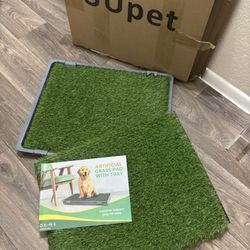 Dog Grass Pad with Tray: Reusable Training Pad with 2-Pack Replaceable Artificial Grass - Quick Absorbent Indoor Portable Dog Patio Potty, Washable Pe