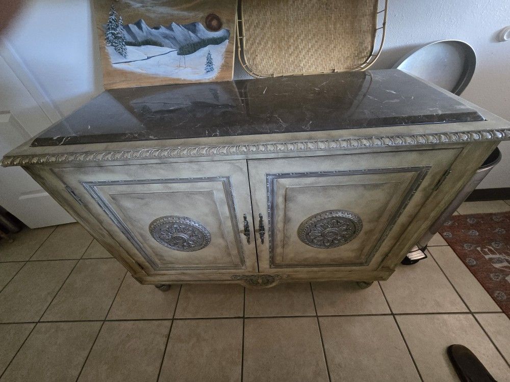 Antique Credenza Heavy Marble Top