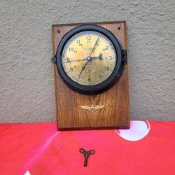 Good working Chelsea Clock Co. US Government 12/24 Hour Bakelite Ship Clock - Boston Mass. c. 1966