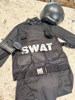 SWAT Costume Set with Helmet and Walkie-Talkie