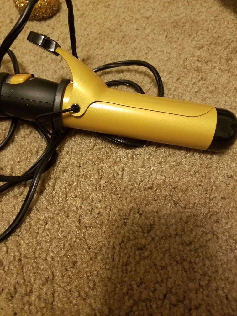 Jilbere De Paris curling iron 1.25" Ceramic Barrel Gold Black Jumbo JBP125s