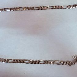 28” Sterling Silver Figaro Chain