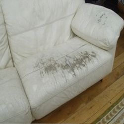 White Leather Sofa 