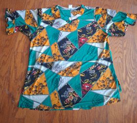 Floral Patchwork Print Short Sleeve Top