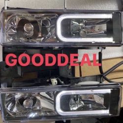 #82 Fit 88-99 Chevy Ck Suburban Blazer Tahoe Led Headlight Lights Lamp