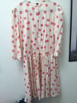 Vintage polka dot dress long sleeve