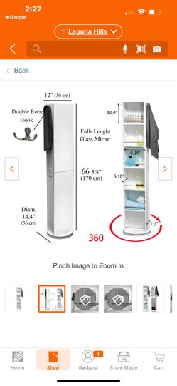 Swivel Linen Cabinet New In Box