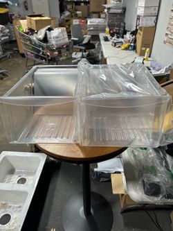 [236].  HECASA 2 Pack 240337103 Refrigerator Crisper Drawer Compatible with Kenmore Frigidaire Fridge Drawer Refrigerator Pan Shelf 240337102 24033710