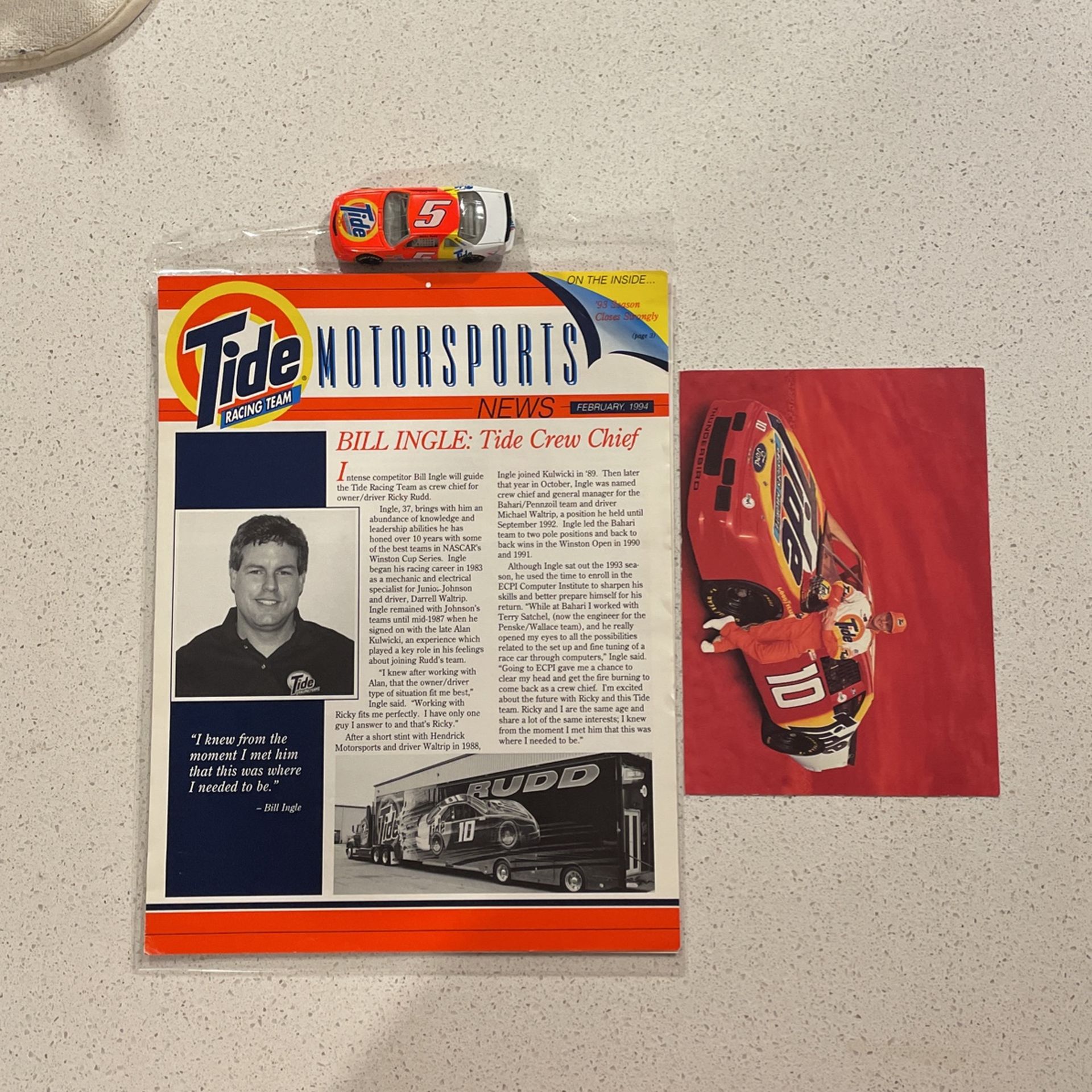 Ricky Rudd Die Cast Toy Car With Memorabilia
