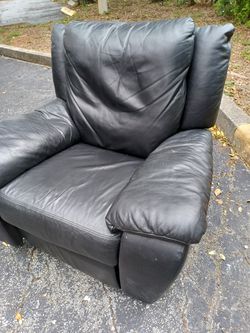 Black Faux Leather Chair [ Rocks But Doesn't Recline) Thumbnail