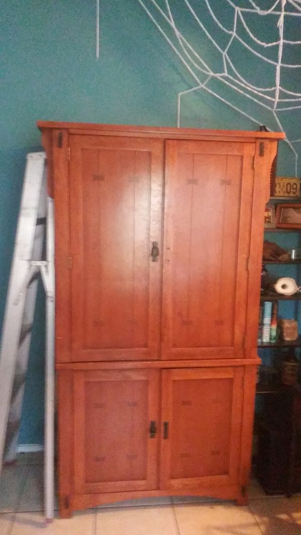 Solid wood Curio cabinet (2) peices for Sale in San ...
