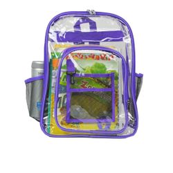 Stadium Approved PVC Transparent Backpack for Student School Travel Clear Book Bags