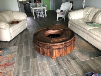 Restoration Hardware 19th C. Butter Churn Rustic Reclaimed Elm Coffee Table