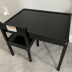 Kid’s 3 Piece Black Wood Table & 2 Chair Set, Retail $150