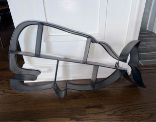 Metal Blue Funky Whale Wall Shelf