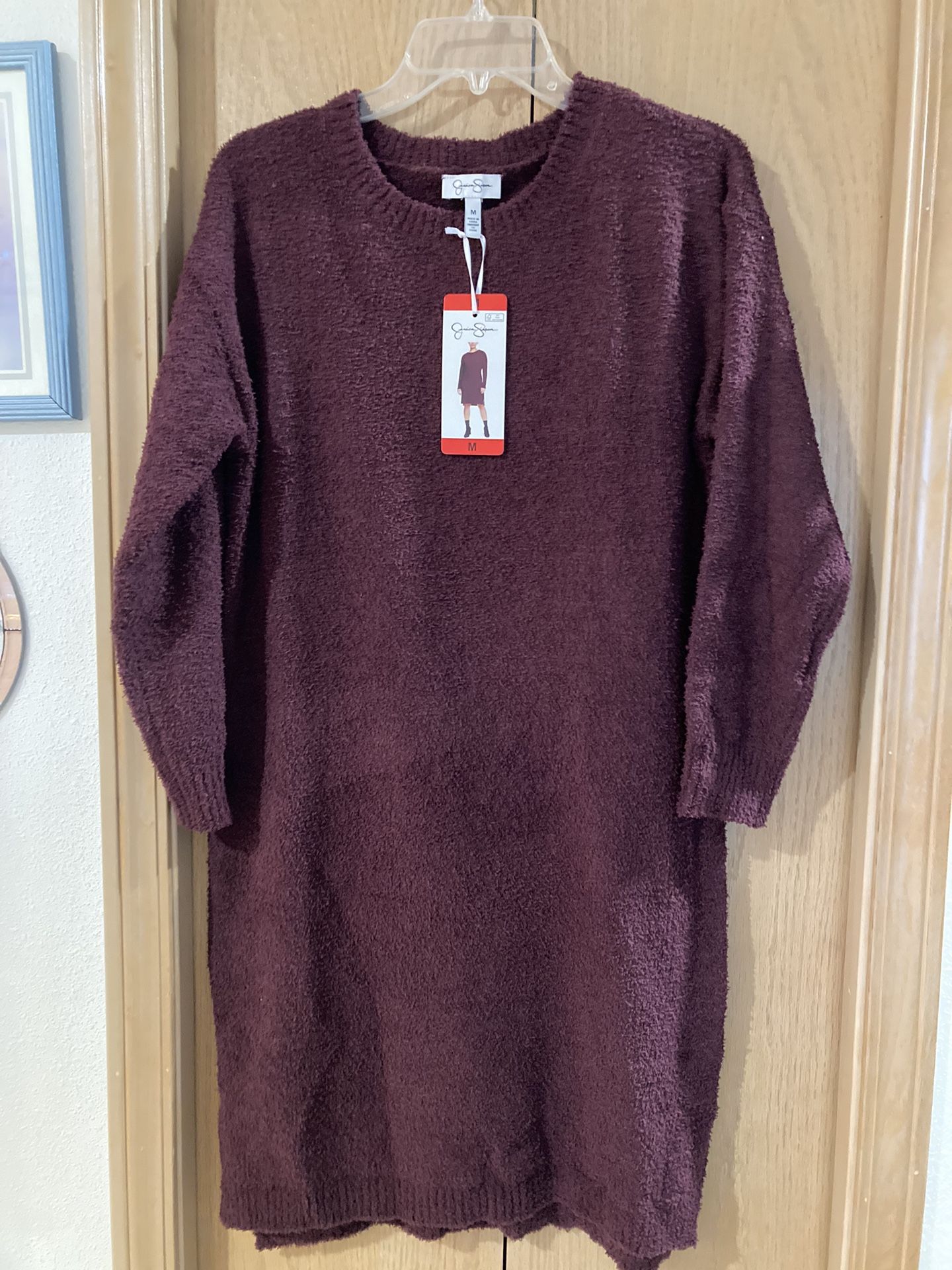 Néw Womens Jessica Simpson Sweater Dress Burgundy Size Medium
