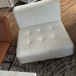 White Faux Leather Sofa Chair 