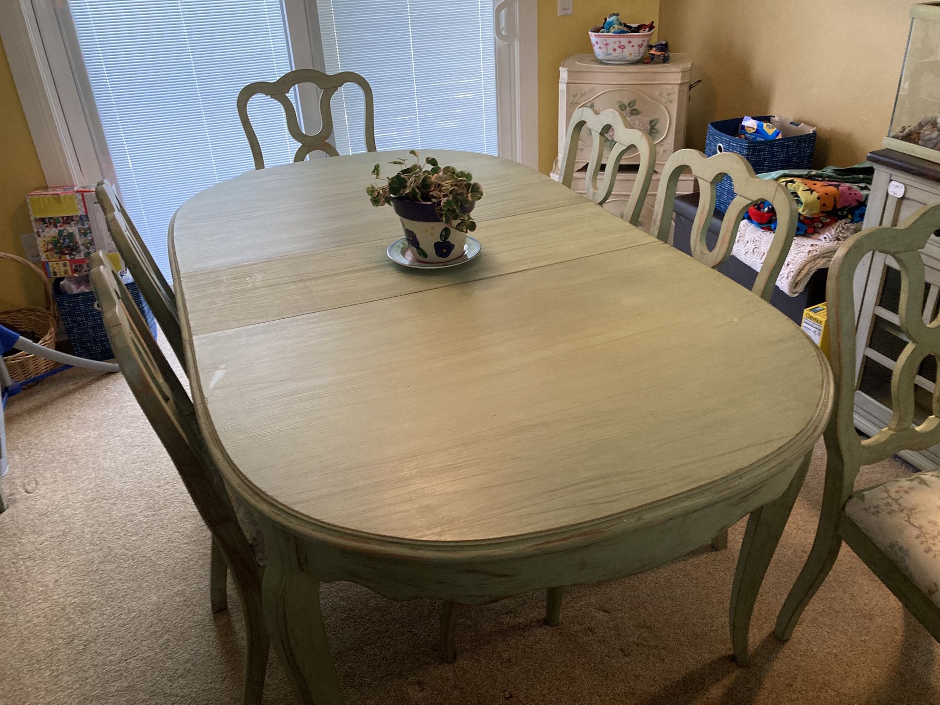 Table, Chairs, and Cabinet