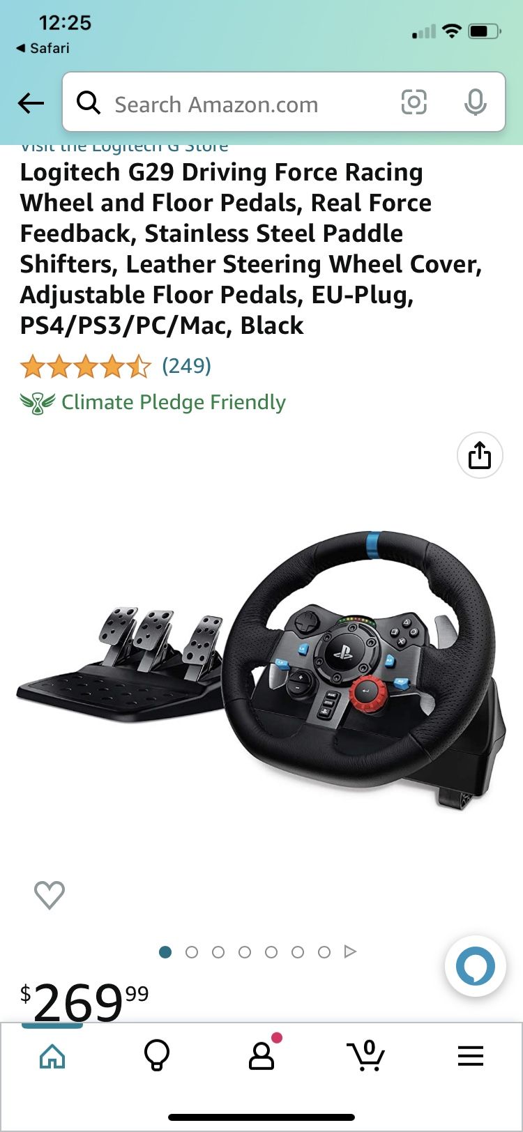 Logitech G29 Driving Force Racing Wheel and Floor Pedals, Real Force  Feedback, Stainless Steel Paddle Shifters, Leather Steering Wheel Cover,  Adjustable Floor Pedals, EU-Plug, PS4/PS3/PC/Mac, Black : Video Games 