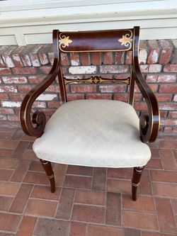 Regency Style Mahogany Armchair with Gold Inlay