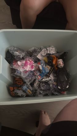 Bin of McDonalds toys