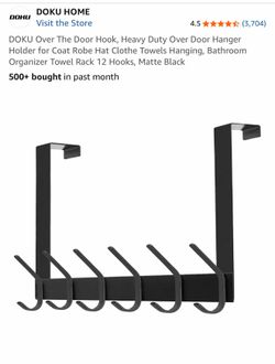 Over-the-Door Hook Rack – Black Metal (12 Hooks)