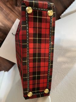 Aladdin Plaid Thermos Bottles & Sandwich Box in Zippered Carrying Case, Retro Red Plaid Aladdin Thermos Picnic Set with 2 Thermoses and Box