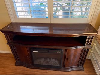 TV stand with electric Fireplace solid wood