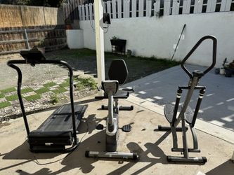 Home gym set: Treadmill And Stepper Stationary Bike Is Sold