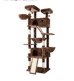 Cat tree 81in Multi-Level Tall Cat Tree Tower for Indoor Kitties/Larger Cat Condo Furniture with Hammock/Cozy Pussycat Perches/Sisal Scratching Posts/