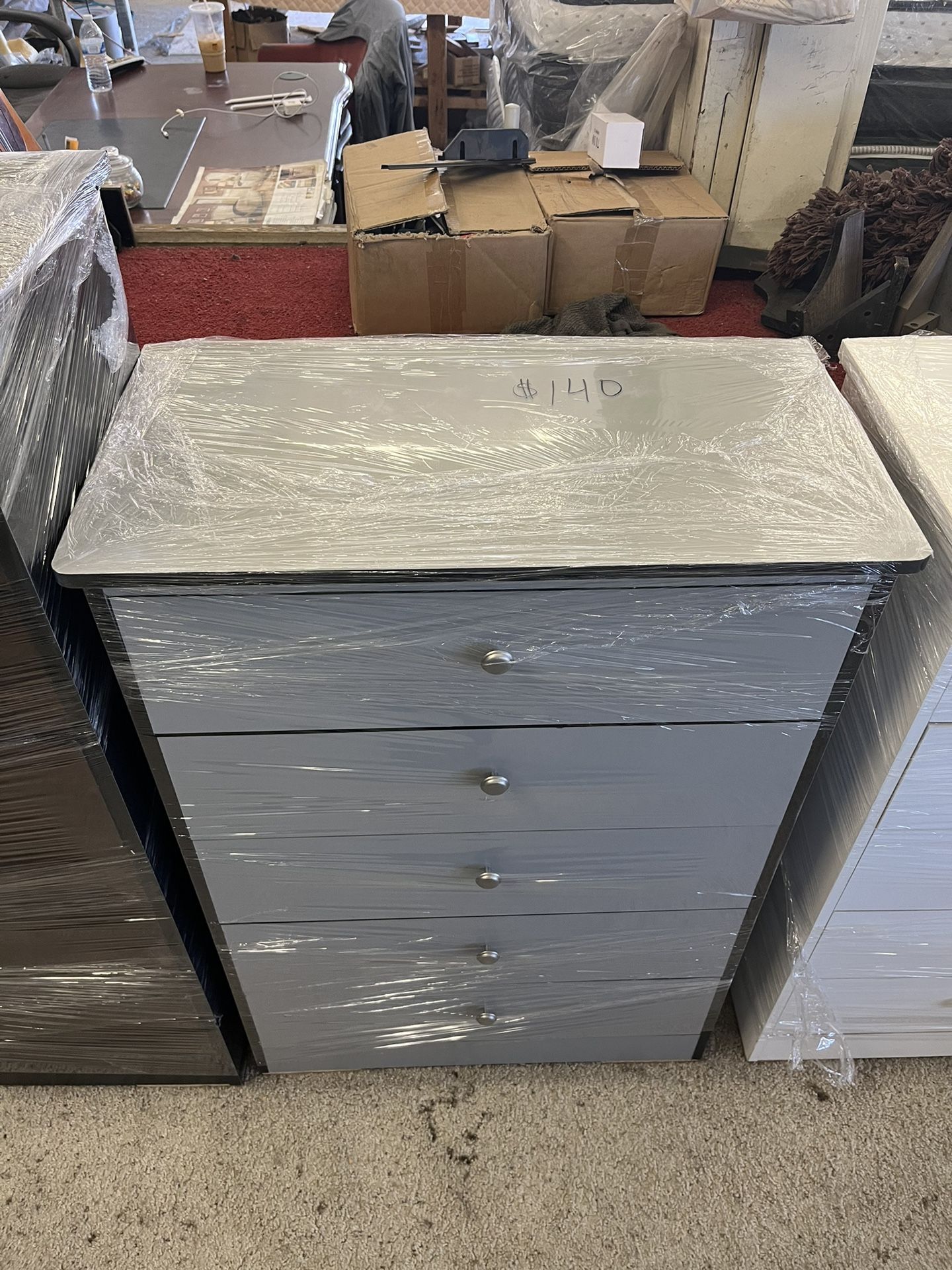 Brand New MultiColor Grey/Black 5 drawer dresser