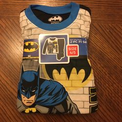 NWT Batman 2pcs fleece pj set size 4/5 8 10/12