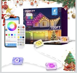  Permanent Outdoor Lights for House,100ft RGB+IC Smart Outdoor Decor 