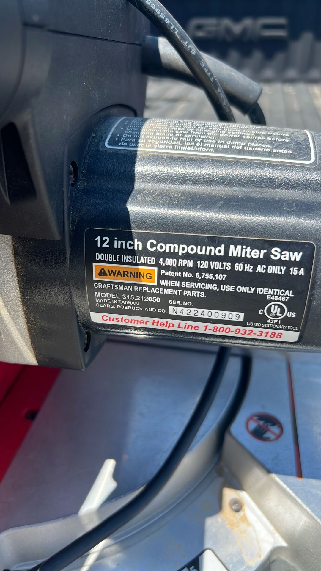 15” Craftsman Miter Saw 15 Amp 80 Obo