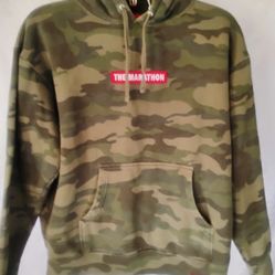The Marathon Clothing Camo Hoodie Men’s L Pullover Fleece Sweatshirt

