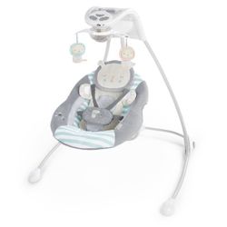 Ingenuity InLighten Baby Swing, Easy-Fold Frame, Swivel Infant Seat, Lights - Landry the Lion (Unisex )BRAND  NEW