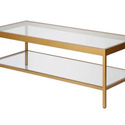 Brass Glass Top Coffee Table 