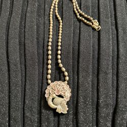Long  Brass Ball Bead Chain With Pendant 